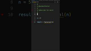 How to find the factorial of n in Python!! #learnpython #coding #python