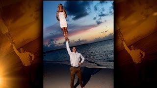 Couple Announces Engagement in Epic Cheerleader Pose Photo screenshot 1