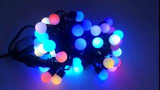 LEDイルミネーション カラーボール 5m 50球 RGB ボール型 カラーボールストレート 防雨 防水 クリスマス ライト LED ライト 電飾 飾り