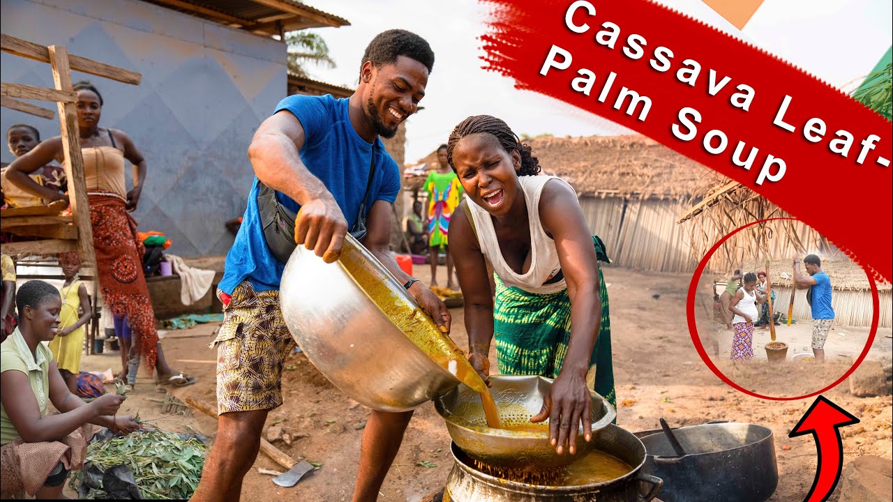 COMON LIBERIAN - IVORIAN FOOD || CASSAVA LEAF - PALM Soup