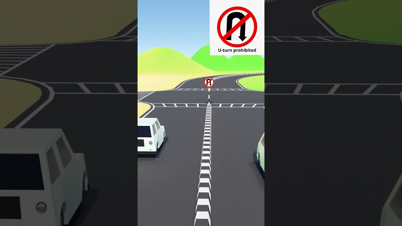 Traffic Signs In India | U -Turn prohibited Sign | 3D Animation | Mana 3D | 