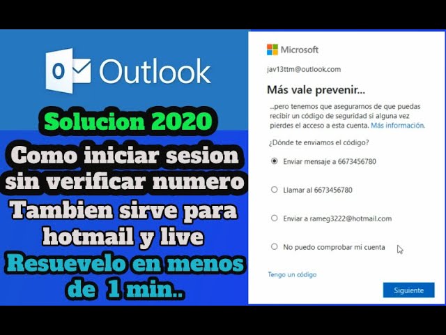 Burro Predecir seriamente No puedo entrar a mi correo Outlook, Hotmail ò Live - Solución 2020 -  YouTube