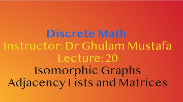 Lecture # 20 Discrete Math - Isomorphic Graphs(Urdu/Hindi)