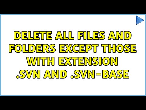 Delete all files and folders EXCEPT those with extension .svn and .svn-base (2 Solutions!!)
