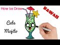 How to draw cute drink mojito  kawaii drawing for beginners  mister brush