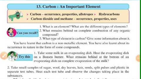 std-9th sub-science and technology chapter no.13 carbon an important element