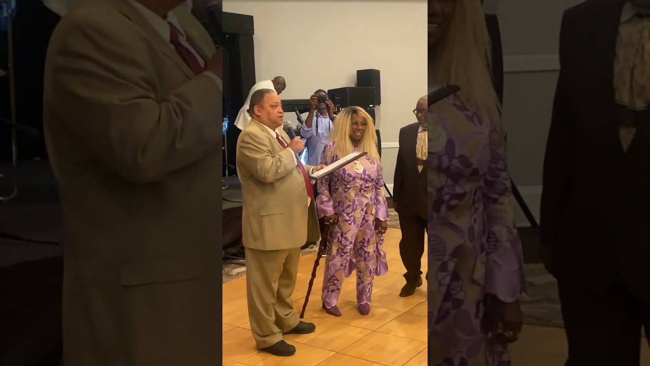 Mary Davis lead singer SOS Band , presented with proclamation from the City of Atlanta.