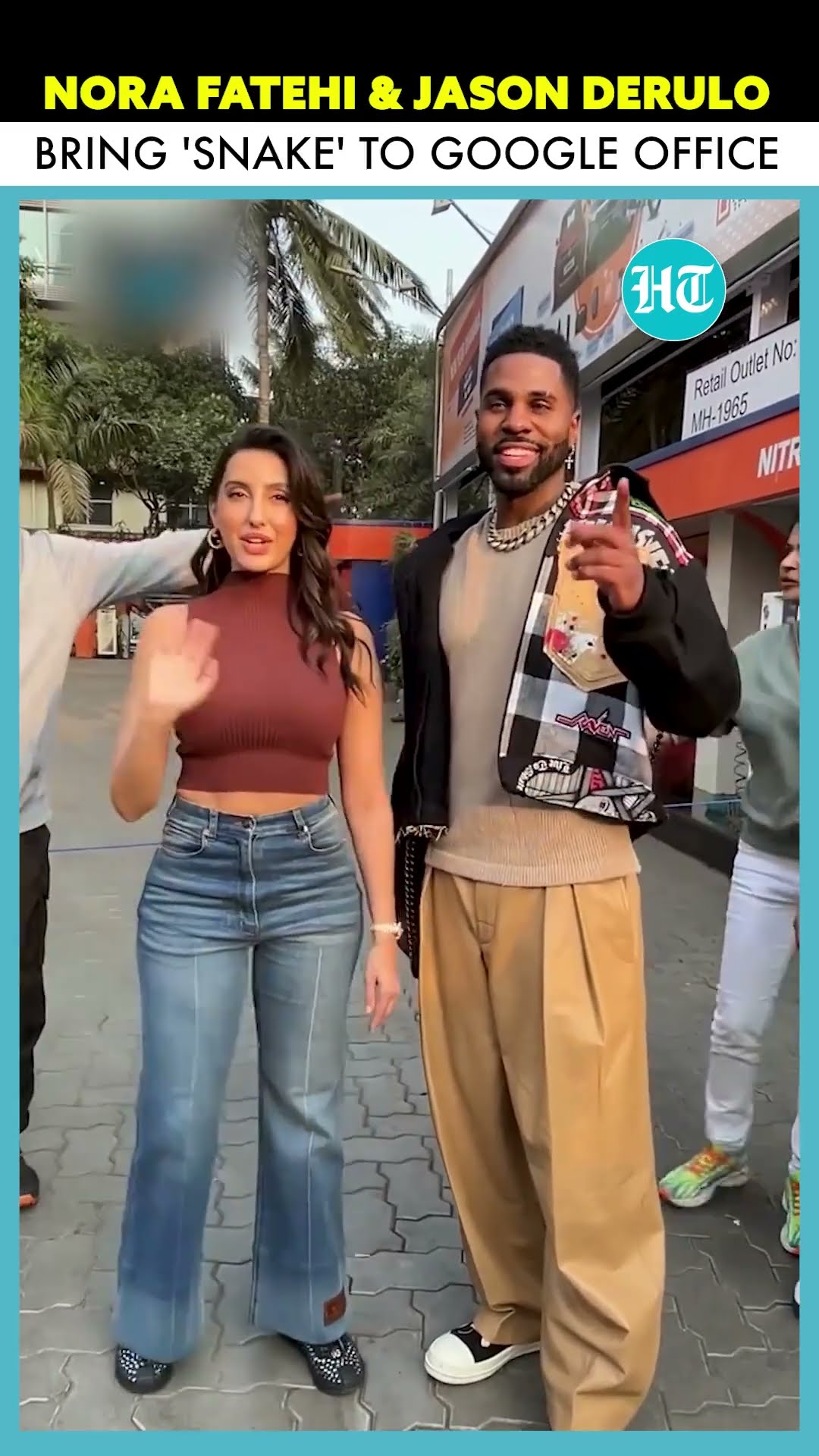 Nora Fatehi \u0026 Jason Derulo Turn Heads At Google Office While Promoting Their New Track ‘Snake’
