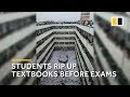 Chinese students rip up textbooks before intense gaokao exams