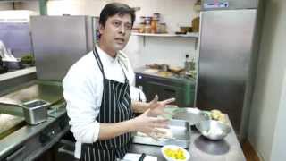 Anupam Som prepares a signature dessert at the Michelin star Indian cuisine restaurant Quilon