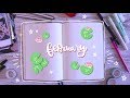 February 2019 Bullet Journal Plan With Me | lily pads theme
