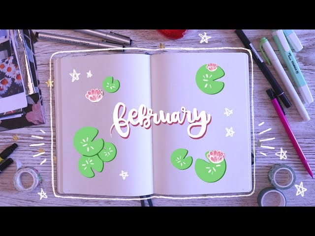 February Bullet Journal Plan With Me | lily pads theme