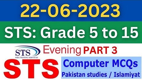 Today Test intermediate Category Computer 22/06/2023 part 3 #today sts test