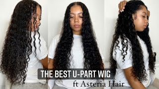 THE BEST CURLY U-PART WIG INSTALL + My Natural Curly Hair Routine | Asteria Hair