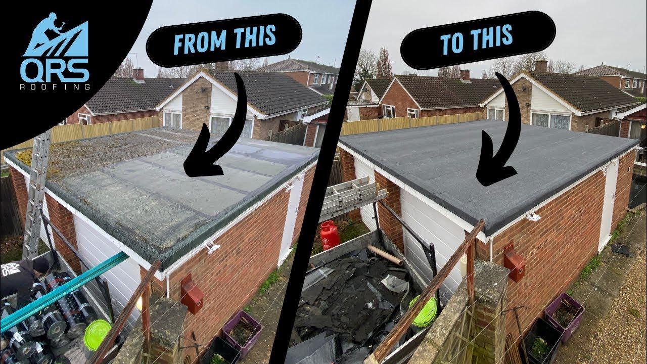 Double Garage Felt Flat Roof Replacement In Under 2 Minutes!! YouTube