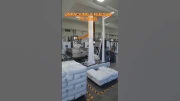Unpacking & Feeding, PE,50KG #palletizer #depalletizing #stacking #automation #factory