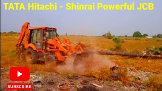 TATA Hitachi Shinrai BX80 - Powerful JCB pushing Down A big Tree @muppogam screenshot 5
