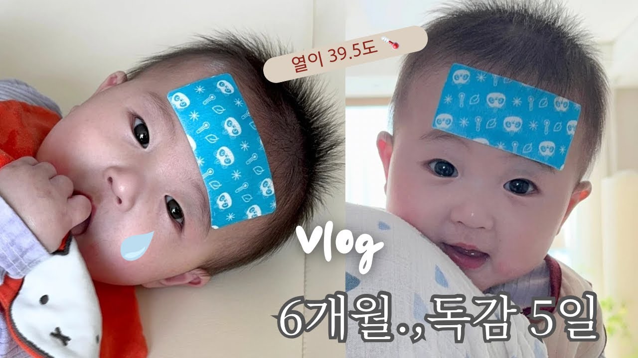 6개월아기도 독감에 걸리나요..? 독감극복기👶😷💛| 6개월 아기 육아브이로그 | 아기영상 | 엄마의 하루 | 196-203일 아기| 6개월 아기 타미플루