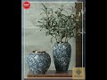 1pc High-End Large Ceramic Vase, Home Decor Accessories, Chinese Retro Ceramic Jar, Hydroponic Fl…