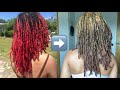 loc journey: dying my locs red to ombre brown vlog | yung$lb