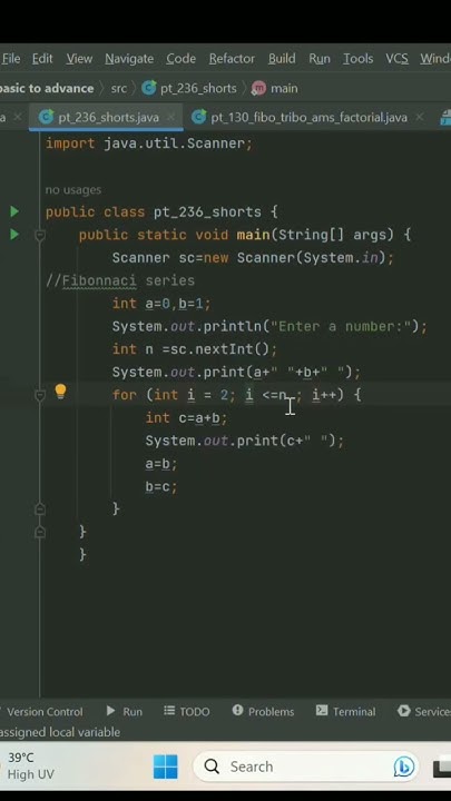 Fibonacci series in java |c |c++#Programming #coderlife #java # ...
