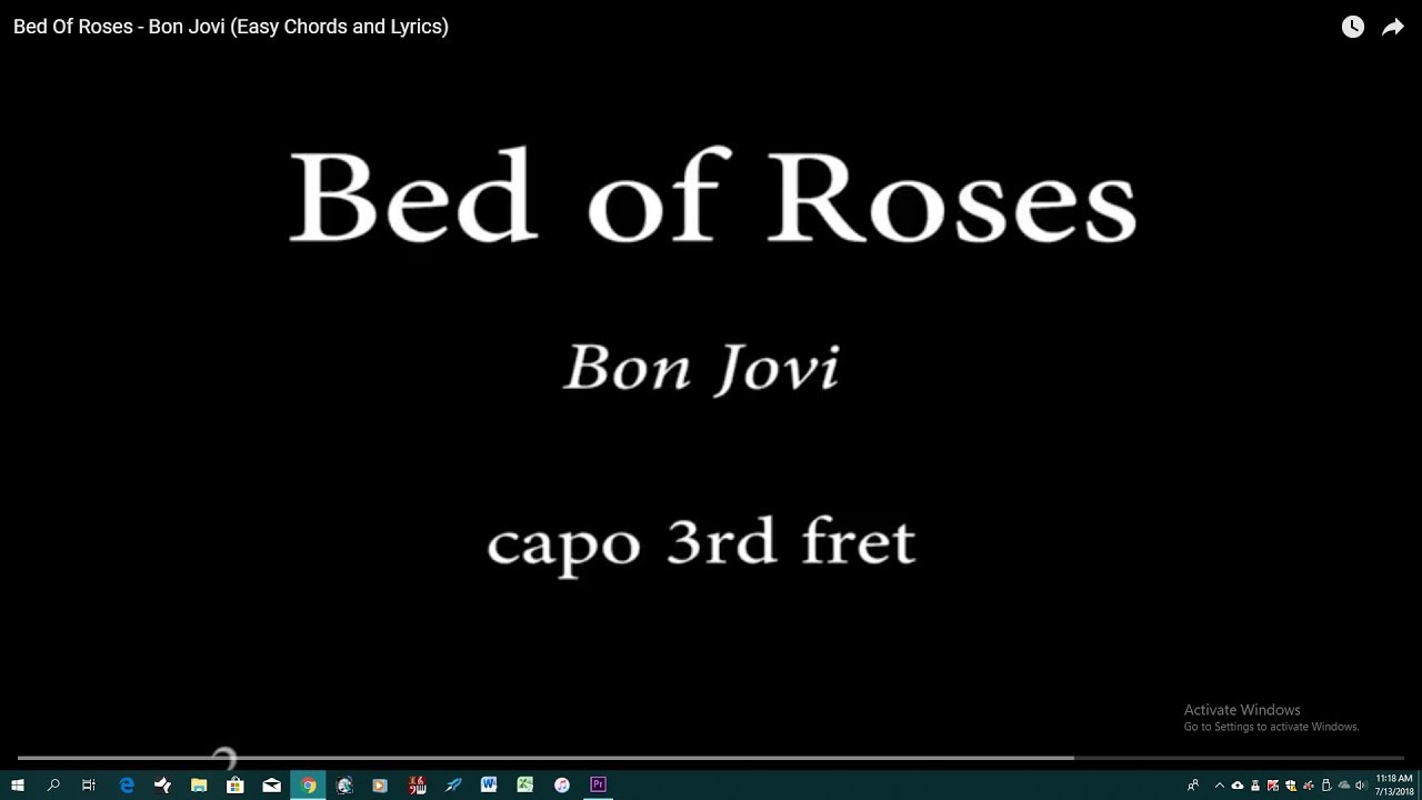 Bed Of Roses - Bon Jovi (Easy Chords and Lyrics) 3rd fret - YouTube