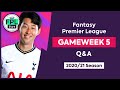 FPL GW5: Q&A | Best Wildcard Picks? Sell De Bruyne? | Fantasy Premier League Tips 2020/21