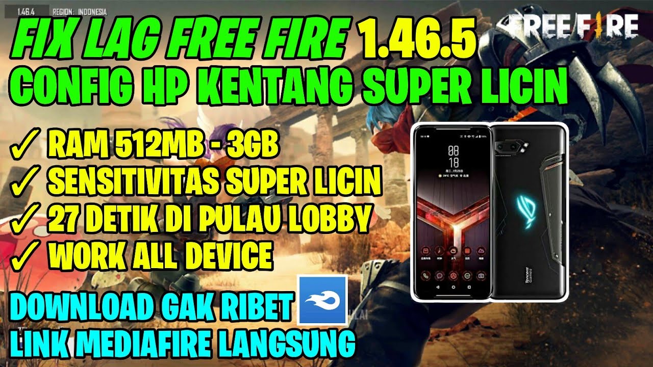 FIX LAG FREE FIRE !! Config Free Fire Ram 512MB - 3GB Serasa Hp Mahal 1 ...
