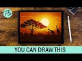 You Can Draw This AFRICAN SUNSET in PROCREATE