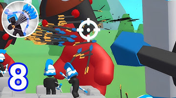 Merge Archers : Castle Defense - Gameplay Walkthrough Part 8 Level 53 - 60 Beat The Giant