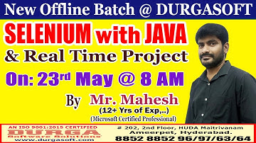 SELENIUM with JAVA Offline Training @ DURGASOFT