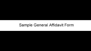 General Affidavit Form