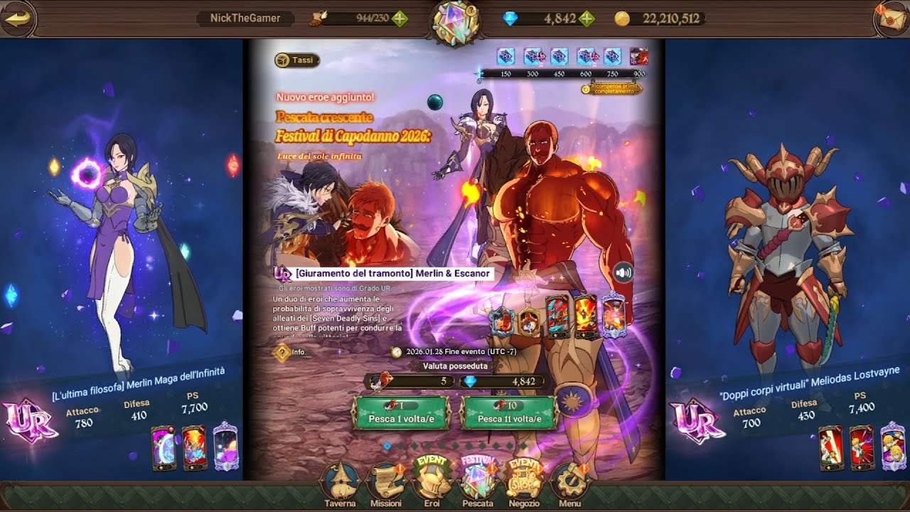 GIURAMENTO DEL TRAMONTO MERLIN & ESCANOR - Nanatsu No Taizai Grand Cross ITA