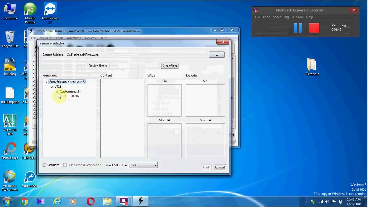 sony xperia arc s Lt18i software upload by flashtoool