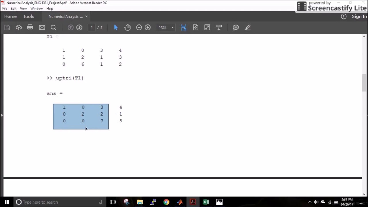 Linear algebra and numerical methods using MATLAB - YouTube