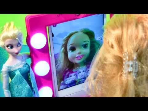 Disney Frozen Queen Elsa doll Rapunzel Make-up BARBIE Digital Makeover Mirror -