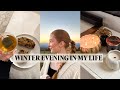 Winter evening in my life skincare solo evening cooking  baking