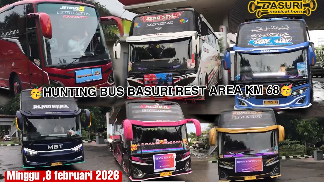 (HUNTING BUS DI REST AREA KM 68🤩,FULL BASURI GESS !!!!)
