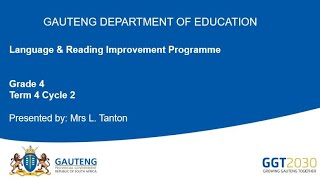 LRIP Training Grade 4 Term 4 Cycle 2 Week 3 & 4