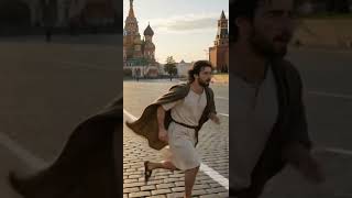 Empty Red Square. One man runs. Something invisible follows. #russia