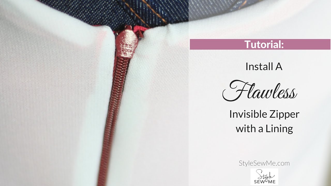 how to replace an invisible zipper in a lined dress