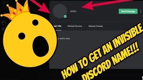 Invisible Name Discord Working 2020