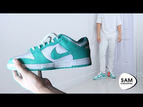 Nike Dunk Low Retro “Clear Jade” Unboxing (On Feet) - YouTube