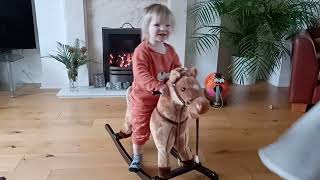 BABY RIDES ROCKING HORSE! 🐎 🐴 🤩😍