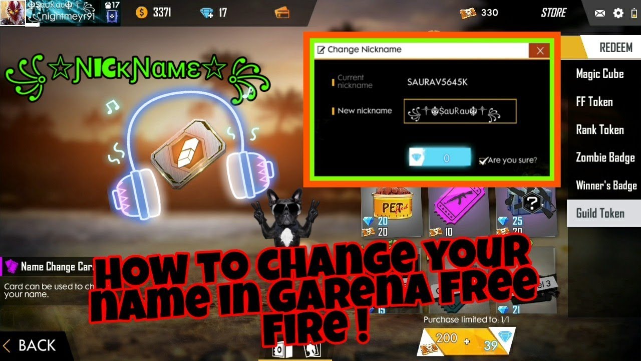 Garena Free Fire How To Change Your User Name