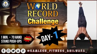 1 Day 365 Day's Hard Challenge ||  Hand Stand push-up 🔥|| 60 Second =  70 Push up 🇮🇳 || #challenge