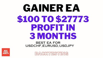 Gainer EA Forex MT4 Robot $100 To $27773 Profit In 3 Months | Best forex robots