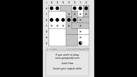 Grey is Odd - Today grids. Solution level 3 7X7 dated 08-17-2024 #logicpuzzles #logicgames  #games