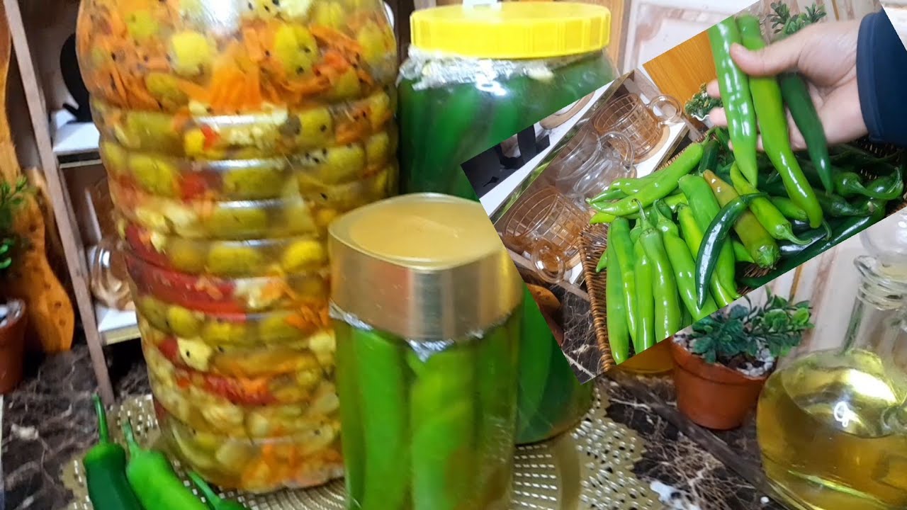 طريقة الصحيحة في ترقيد الفلفل الحار 🌶ناجح 100%طعم روعة مقرمش وبنين  يقعد عام كامل بدون تغيير طعم 😋