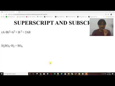 SUPERSCRIPT AND SUBSCRIPT IN HTML